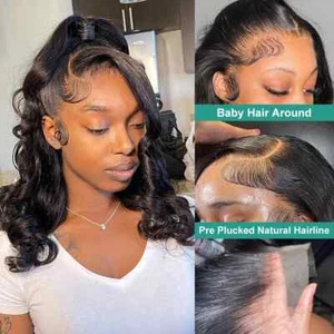 Body Wave Transparent Bob 13x6 Lace Front Human Hair Wigs 5x5 Glueless Remy Wigs - Picture 1 of 10