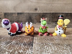 1993 House of Lloyd dinosaur PVC Christmas ornaments set of 4 - Picture 1 of 9