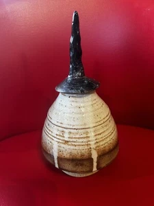 Unique Pottery Vase/Jar with Witch Hat Stopper OOAK Halloween - Picture 1 of 9