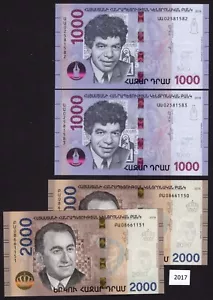 (BN-2017) Armenia, P-061, 062 UNC, One consecutive pair of each - Picture 1 of 1