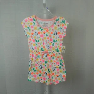 Bobbie Brooks Cap Sleeve Floral Print Knit Romper Girls 7-8 Medium #1221 - Picture 1 of 7