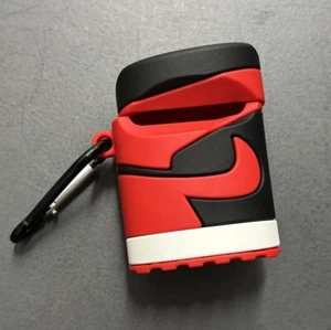 Nike Jordan 1 AirPod Silicone Case Black And Red - Picture 1 of 3