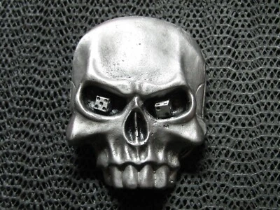 ПРЯЖКА РЕМНЯ МОТОЦИКЛИСТА SKULL DICE EYES OUTLAW! ВИНТАЖНЫЙ! РЕДКАЯ! MOBTOWN! 2007! США! - Изображение 1 из 4