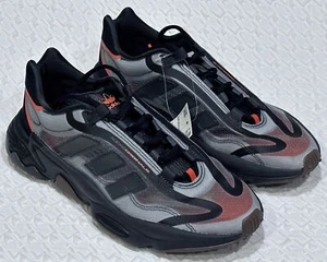 ADIDAS Ozweego Pure Black Grey Solar Red Running Training Shoes NEW Mens Sz 7 - Picture 1 of 16