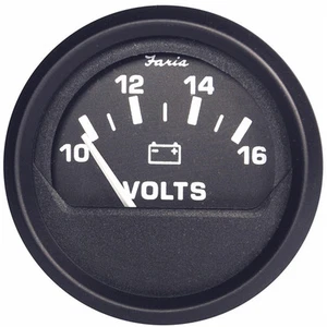 Voltímetro Faria Beede Instruments 12821 Euro Negro 2" 10-16 Vdc - Imagen 1 de 1