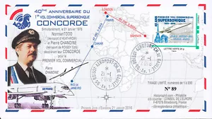 CO-RET57 FDC FRANKREICH "CONCORDE Air France - 40 Jahre Erstflug Paris-Rio" 2016 - Bild 1 von 1