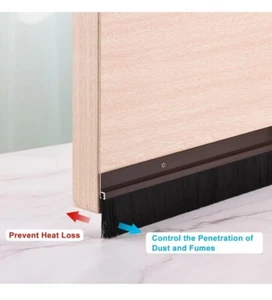 Sourcing map door brush bottom sweep H-Shape Aluminum 15mm (1200mm L, Brown) - Picture 1 of 6