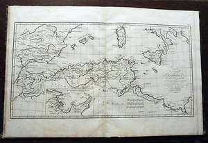 1819,D'anville:AFRICA,CARTAGINE,MAURITANIA,ITALIA,SICILIA,ETNA.D/Foglio Cm51x35c - Imagen 1 de 1