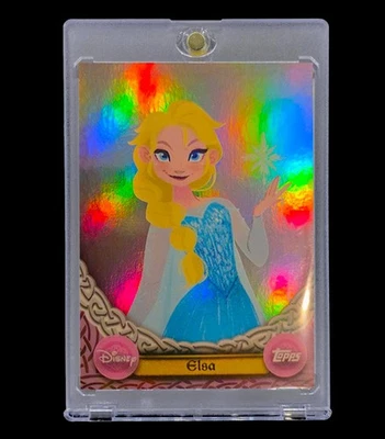ELSA RARE RAINBOW FOIL REFRACTOR HOLO Topps Princess Frozen Insert Card - DISNEY - Image 1 of 4