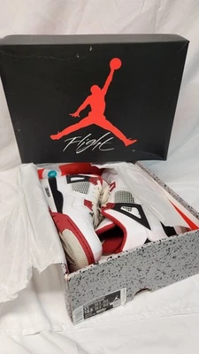 Air Jordan 4 Retro - Blanco/Rojo Fuego | Talla 11 | Usado Con Caja | DC7770 160 Foto 1 de 4