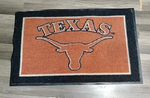 Vtg Texas Longhorns Old Area Rug Mat Great for the Man Cave 30X19 - Picture 1 of 6
