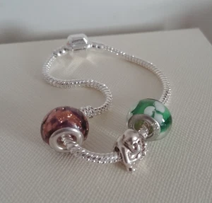 Authentic Pandora 'Monkey' Charm + SSilver European Charm Bracelet + Bead Set - Picture 1 of 17