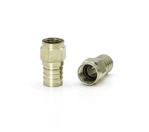 Crimp Connector for RG6 Cable - O-Ring & Gel for Weather Proof Seal - 100 Pack - Picture 1 of 8