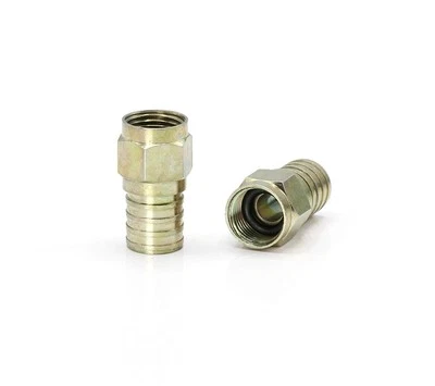 Crimp Connector for RG6 Cable - O-Ring & Gel for Weather Proof Seal - 100 Pack - Image 1 of 4