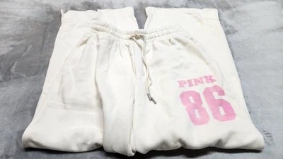 Pantalones deportivos Victoria's Secret XS invierno blanco hiedra polar pierna ancha dobladillo dividido nuevos con etiquetas Foto 1 de 4