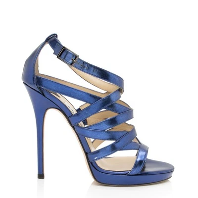 Sandalias Jimmy Choo de cuero metálico con tiras - talla 7/37 Foto 1 de 4