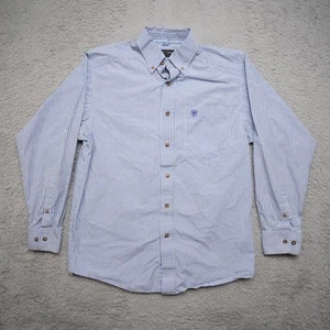 Camisa Ariat Para Hombre S Azul Cuadros Serie Pro Botón Manga Larga Western - Imagen 1 de 12