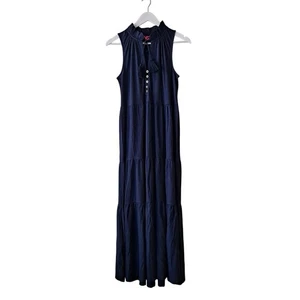 Neu ohne Etikett Lilly Pulitzer Malone Kleid ärmellos Stufen Maxi True Navy Damengröße L - Bild 1 von 12