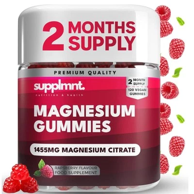 Supplmnt. Magnesium Gummies Raspberry Flavour - 2 Months Supply