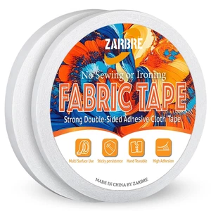 2 Rolls Double-Sided Sticky Fabric Tape - No Sewing or Ironing, Gluing - Strong - Picture 1 of 7