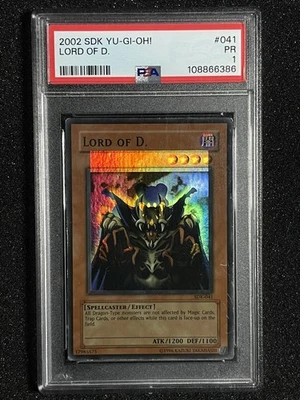 Yugioh Lord of D. SDK-041 North American Wavy Foil Shift PSA  1 Misprint Error - Image 1 of 3