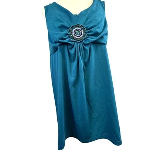 Blusa Just My Size JMS talla 2xl para mujer sin mangas bling verde azulado  - Imagen 1 de 7