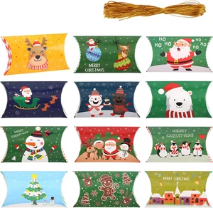Cajas de Almohadas de Navidad, 60 Piezas Portatarjetas de Regalo Pequeña Caja de Golosinas en 12 Diseño de Navidad - Imagen 1 de 12