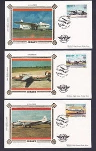 1984 JERSEY AVIATION DECIMAL STAMP BENHAM HIGH STREET SILK FIRST DAY COVERS #40 - Picture 1 of 1