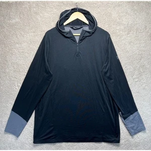 Under Armour Fitted Nero Grigio 1/4 Zip Felpa con Cappuccio Performance Maglia Manica Lunga XL - Foto 1 di 11