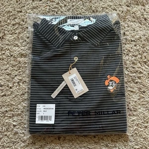 Peter Millar Mens Golf Polo L Oklahoma State Cowboys OSU Football Pistol Pete - Picture 1 of 6