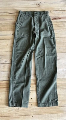 Vintage Type 1 OG-107 Sateen Vietnam War Trousers 28x30 Button Fly Pants - Image 1 of 4