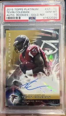 2015 Topps Platinum - Autographed Rookies Tevin Coleman #AR-TC Gold Refractor... - Image 1 of 2