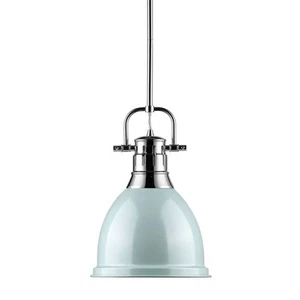 Golden Lighting 3604-S-CH Seafoam Duncan Single Light 9"W Mini Pendant - Picture 1 of 9