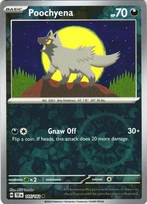 Poochyena Common Reverse Holo SV05: Temporal Forces 105/162 NM - Image 1 of 2