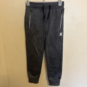 Hurley Dri Solar Joggers Boy’s 7 Years Charcoal Color Elastic Waist Zip Pockets - Picture 1 of 3