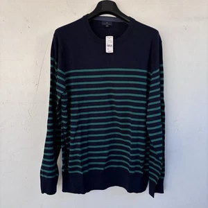 NWT $99 Brooks Brothers Cotton Sweater Blue Green Striped Sz 2XL - Picture 1 of 7