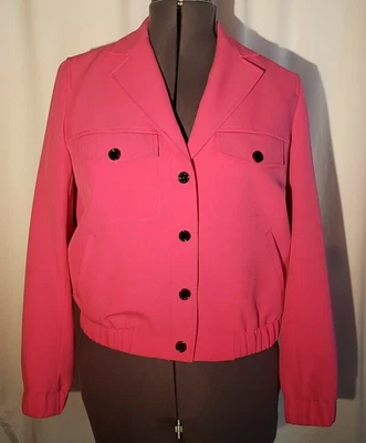 Anne Klein Women's Pink Button Up Jacket Front & Side Pockets Women's Size 4 - Image 1 of 4
