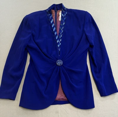 Daymor Couture Púrpura Cuentas Elegante Traje Chaqueta Formal Talla 10 Foto 1 de 4