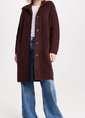 Vince Alpaca Wool Cardigan Coat Cherry Burgundy Wine S;NWT - Image 1 of 4