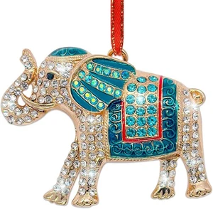 Metall Elefant hängende Ornamente - blau Weihnachten Andenken Geschenke... - Bild 1 von 8