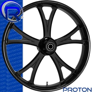Rotation Proton Black Custom Motorcycle Wheel Front Harley Touring Bagger 21 - Bild 1 von 2