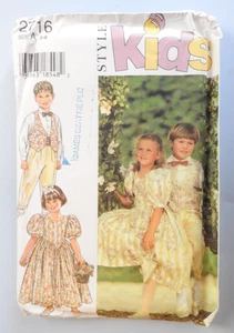 Style 2716 sewing pattern Flower Girl Dress & Page Boy outfit Ages 3-8 NEW UNCUT - Picture 1 of 2