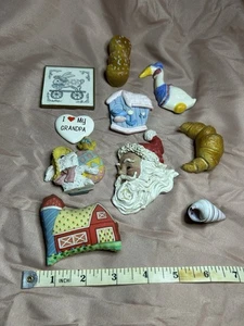 Vintage Fridge Magnets Lot 9 Santa Avon Barn Animals Food Heart Collectible - Picture 1 of 14