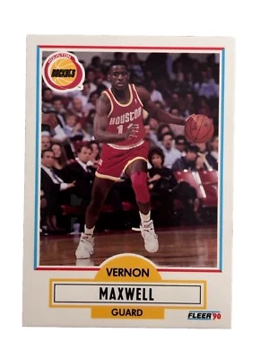Excellent: Vintage 1990-91 FLEER Vernon Maxwell Houston Rockets Trading Card - Image 1 of 2