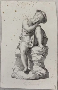 Putto Sleeping Architecture 1840 About Amount Manuscript Student Graduation - Picture 1 of 1