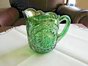 Vintage Imperial Hobstar and Arches Creamer in Green/ Very Rare - Picture 1 of 9