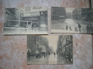 FRANCE CPA LOT DE 3 CARTES INONDATION DE PARIS (E175) - Imagen 1 de 2