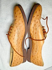 Scarpe eleganti vintage in pelle made in USA taglia 8M scarpa classica stampa struzzo - Foto 1 di 5