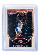 2007-08 Bowman Chrome X-fractor #42 Elton Brand /50 Los Angeles Clippers