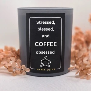 Kaffeeliebhaber Geschenk für sie einzigartig Witz Geburtstagsgeschenk lustig Kerze Latte - Bild 1 von 2